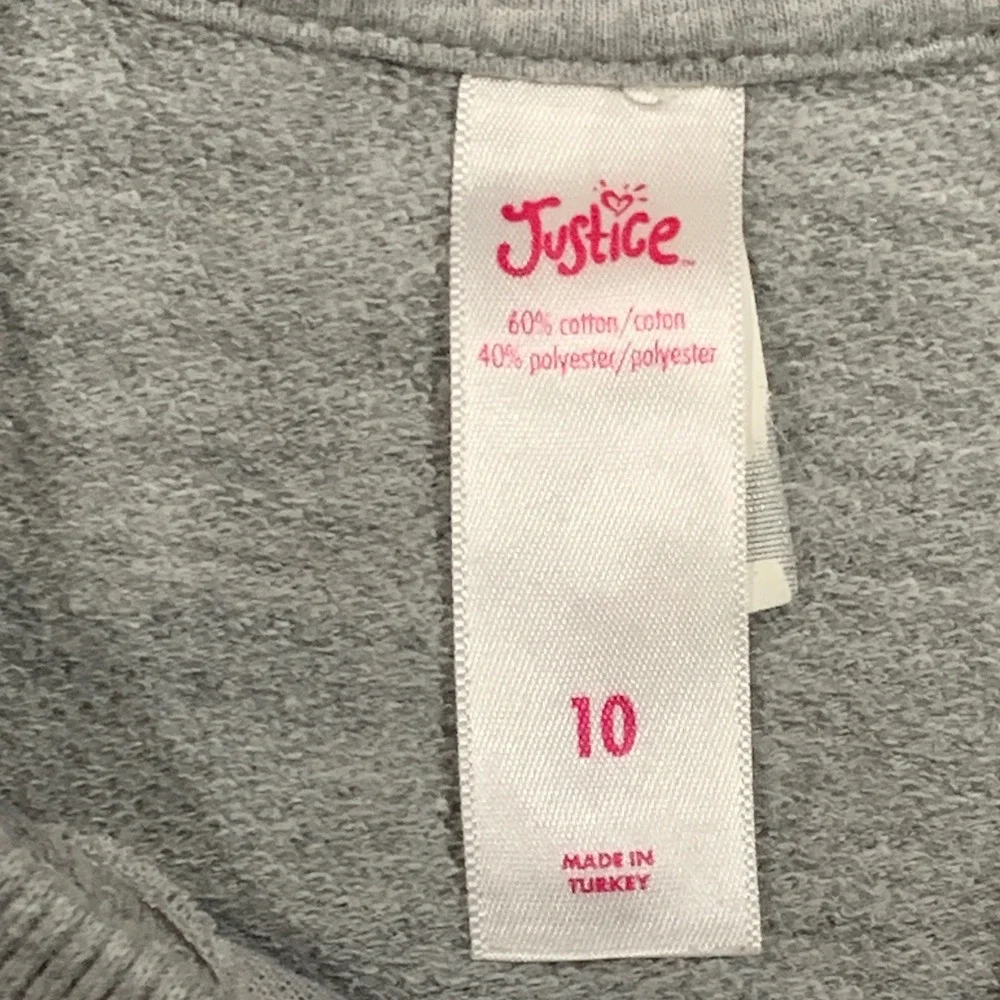 Justice Girls Size 10 Gray Ice Cream Sweatshirt & Black‎ Gymnast Hoodie Set
